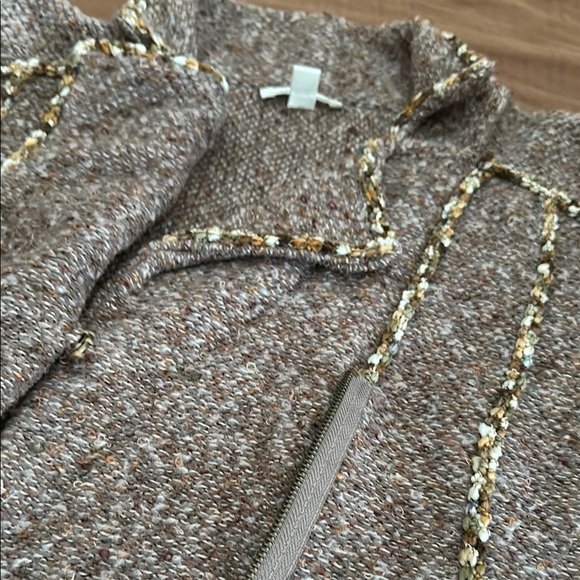 Coldwater Creek Brown Sequin Embellished Cropped Jacket - Picture 7 of 12